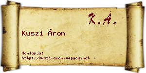 Kuszi Áron névjegykártya