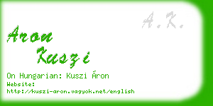 aron kuszi business card